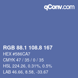カラーコード: RGB 88.1 108.8 167 | qconv.com