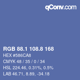 Color code: RGB 88.1 108.8 168 | qconv.com