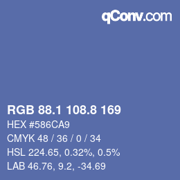 Color code: RGB 88.1 108.8 169 | qconv.com