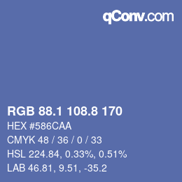 カラーコード: RGB 88.1 108.8 170 | qconv.com