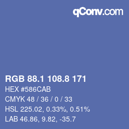 カラーコード: RGB 88.1 108.8 171 | qconv.com