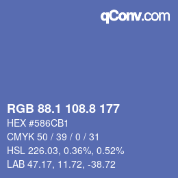 カラーコード: RGB 88.1 108.8 177 | qconv.com