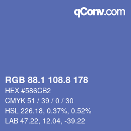 Farbcode: RGB 88.1 108.8 178 | qconv.com