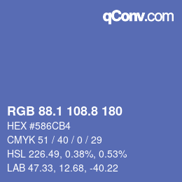 Color code: RGB 88.1 108.8 180 | qconv.com