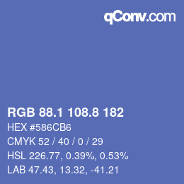 Color code: RGB 88.1 108.8 182 | qconv.com