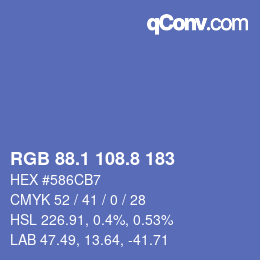 Color code: RGB 88.1 108.8 183 | qconv.com