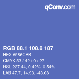Color code: RGB 88.1 108.8 187 | qconv.com