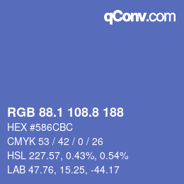 Farbcode: RGB 88.1 108.8 188 | qconv.com
