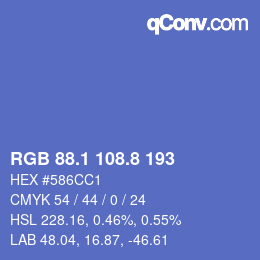 Color code: RGB 88.1 108.8 193 | qconv.com