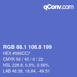 カラーコード: RGB 88.1 108.8 199 | qconv.com