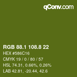 カラーコード: RGB 88.1 108.8 22 | qconv.com
