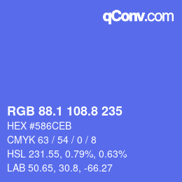 カラーコード: RGB 88.1 108.8 235 | qconv.com