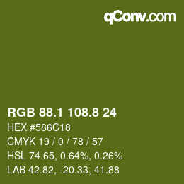 カラーコード: RGB 88.1 108.8 24 | qconv.com