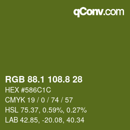 Color code: RGB 88.1 108.8 28 | qconv.com