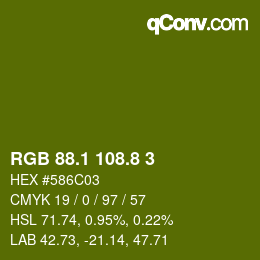 カラーコード: RGB 88.1 108.8 3 | qconv.com