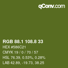 Color code: RGB 88.1 108.8 33 | qconv.com