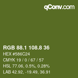 カラーコード: RGB 88.1 108.8 36 | qconv.com