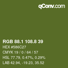 カラーコード: RGB 88.1 108.8 39 | qconv.com