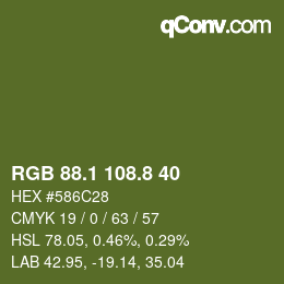 カラーコード: RGB 88.1 108.8 40 | qconv.com