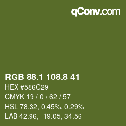カラーコード: RGB 88.1 108.8 41 | qconv.com