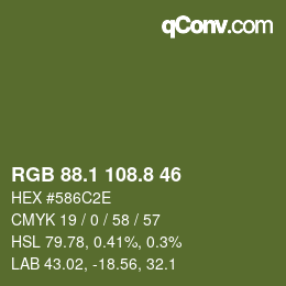 カラーコード: RGB 88.1 108.8 46 | qconv.com