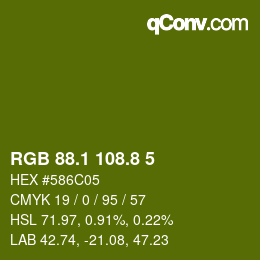 カラーコード: RGB 88.1 108.8 5 | qconv.com