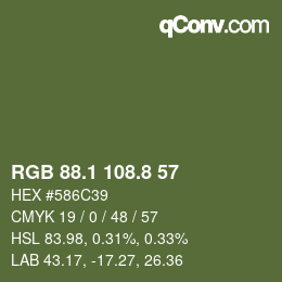 Color code: RGB 88.1 108.8 57 | qconv.com