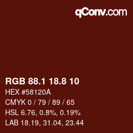 Color code: RGB 88.1 18.8 10 | qconv.com