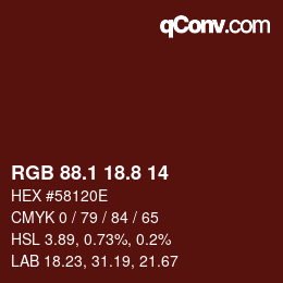 Color code: RGB 88.1 18.8 14 | qconv.com