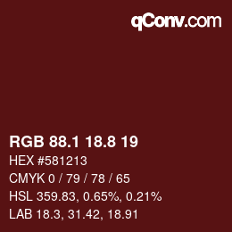 Color code: RGB 88.1 18.8 19 | qconv.com