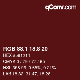 Color code: RGB 88.1 18.8 20 | qconv.com