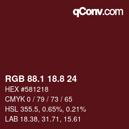 Color code: RGB 88.1 18.8 24 | qconv.com