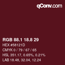 Color code: RGB 88.1 18.8 29 | qconv.com