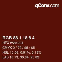 Color code: RGB 88.1 18.8 4 | qconv.com