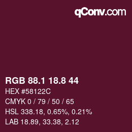 Color code: RGB 88.1 18.8 44 | qconv.com