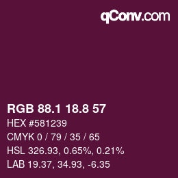 カラーコード: RGB 88.1 18.8 57 | qconv.com