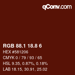 Color code: RGB 88.1 18.8 6 | qconv.com