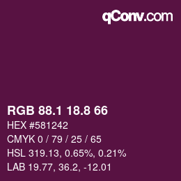 カラーコード: RGB 88.1 18.8 66 | qconv.com