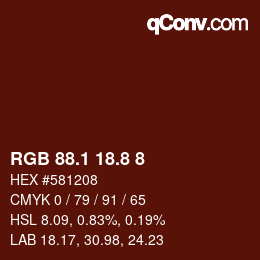 カラーコード: RGB 88.1 18.8 8 | qconv.com