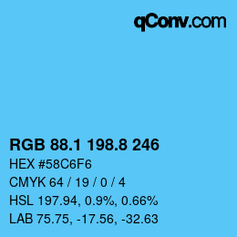Color code: RGB 88.1 198.8 246 | qconv.com