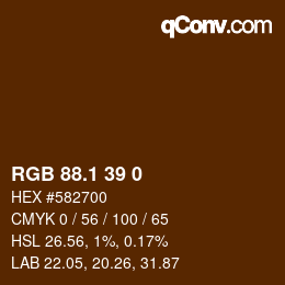 カラーコード: RGB 88.1 39 0 | qconv.com