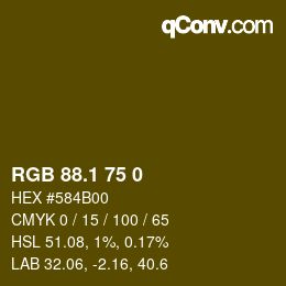 カラーコード: RGB 88.1 75 0 | qconv.com