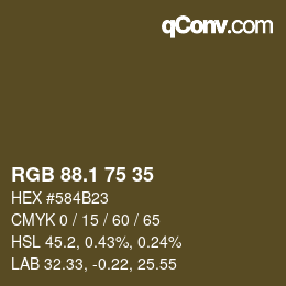 カラーコード: RGB 88.1 75 35 | qconv.com