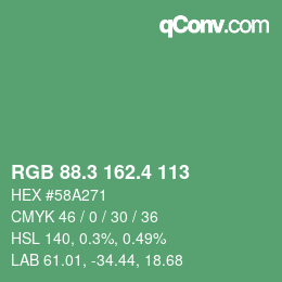 カラーコード: RGB 88.3 162.4 113 | qconv.com