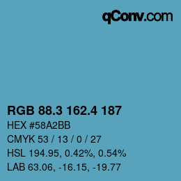 カラーコード: RGB 88.3 162.4 187 | qconv.com