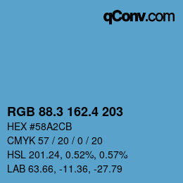 カラーコード: RGB 88.3 162.4 203 | qconv.com