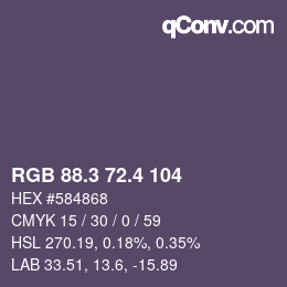 カラーコード: RGB 88.3 72.4 104 | qconv.com