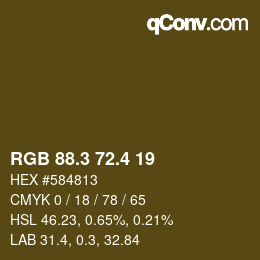 カラーコード: RGB 88.3 72.4 19 | qconv.com