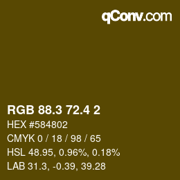 カラーコード: RGB 88.3 72.4 2 | qconv.com