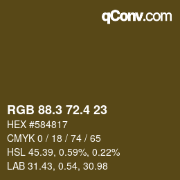 カラーコード: RGB 88.3 72.4 23 | qconv.com